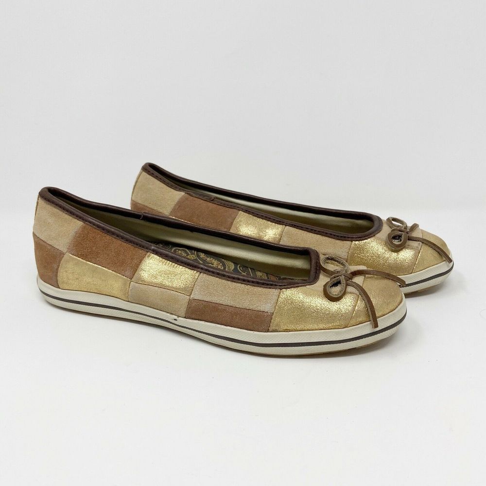 Sperry Largo Ballet Flats Patchwork Suede Sz 7M